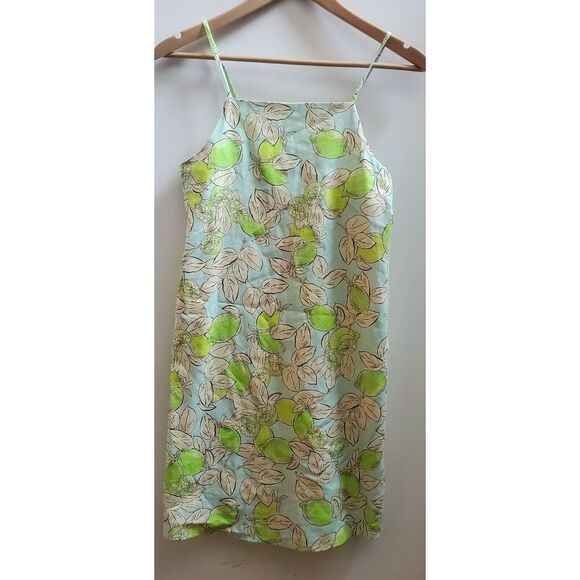 Zara Sundress Citrus Lemon/Limes Robin Egg Blue 13-14 Yrs Cotton/Lined Dress NWT - Picture 3 of 11